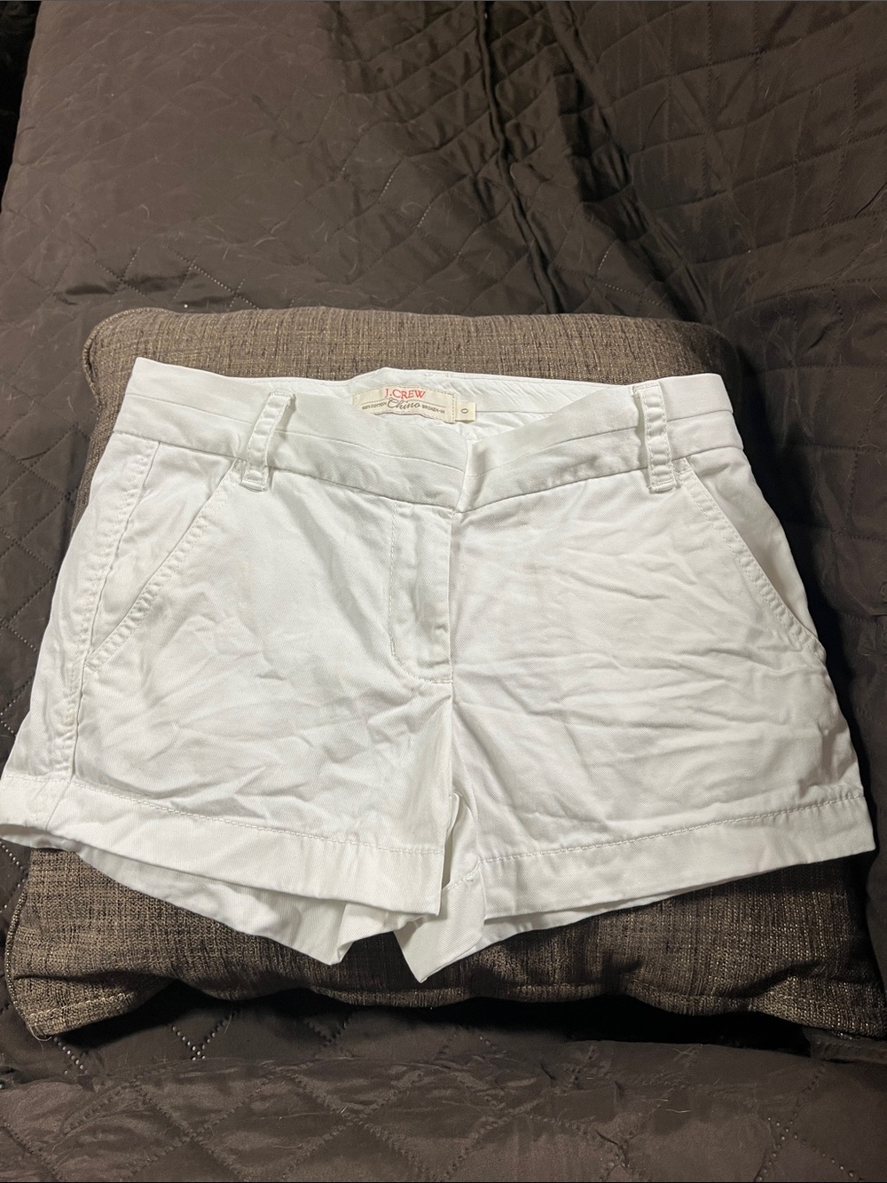 J. Crew White High-Waist Cotton Chino Shorts